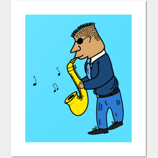 playing the saxophone Posters and Art